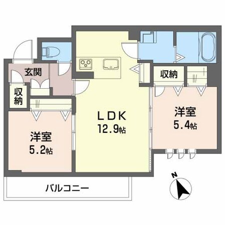 シャーメゾンガーデン福島Aの物件間取画像